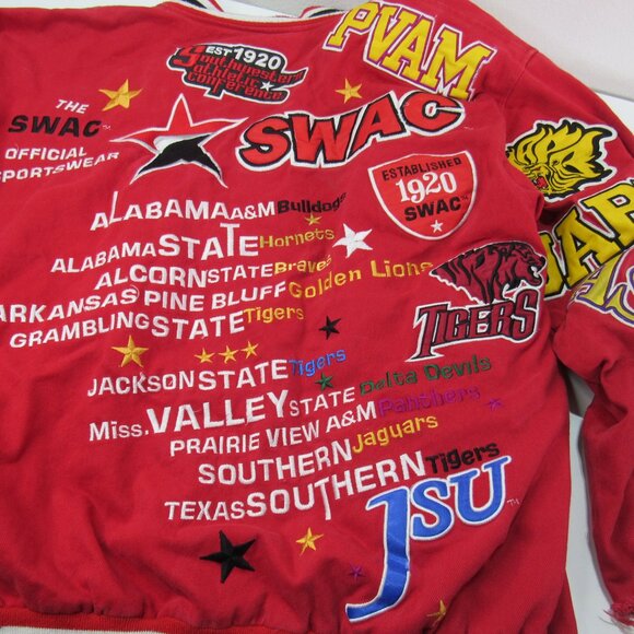 Big Boy Swac Southwestern Athletic Conference Jacket Red Alabama Varsity Men 2XL - Picture 4 of 15